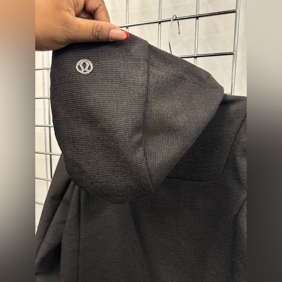 LULULEMON City Softshell Tweed Coat black taupe hooded size 6 - Picture 8 of 10